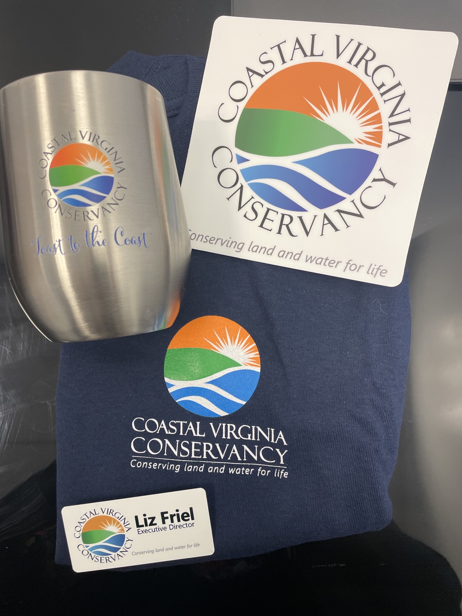 Coastal Virginia Conservancy Shirt, Tumbler, Sticker and Badge
